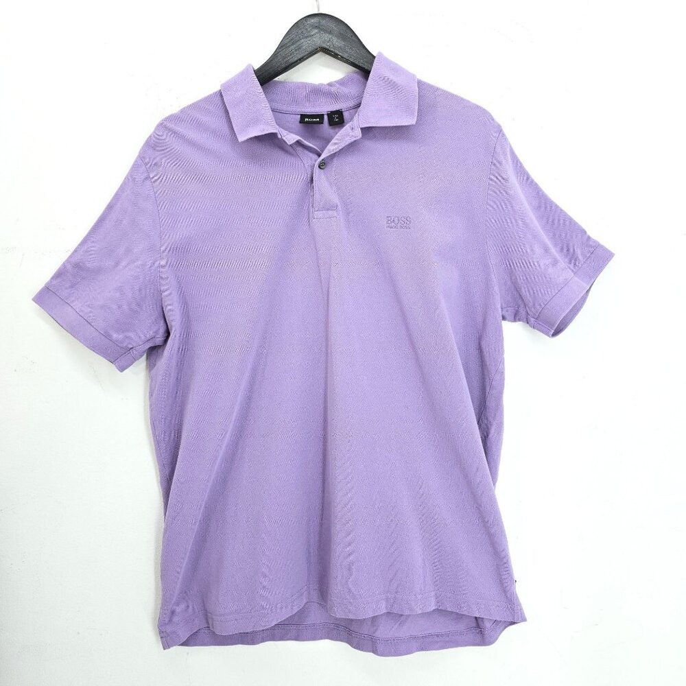 Boss Hugo Boss Purple Polo Shirt Embroidered Logo $58 Men Size XL
